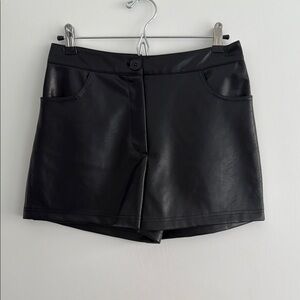 Zara Black High Waist Shorts Faux Leather